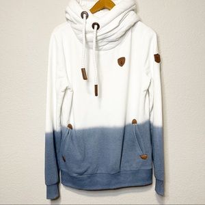 Wanakome Artemis Hoodie Cowl Neck Sweater Size Large Sweatshirt Ombré